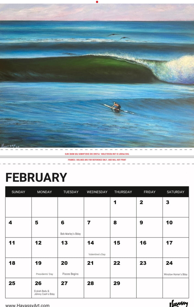 2025 "A SURF ODYSSEY" Surf Art Calendar