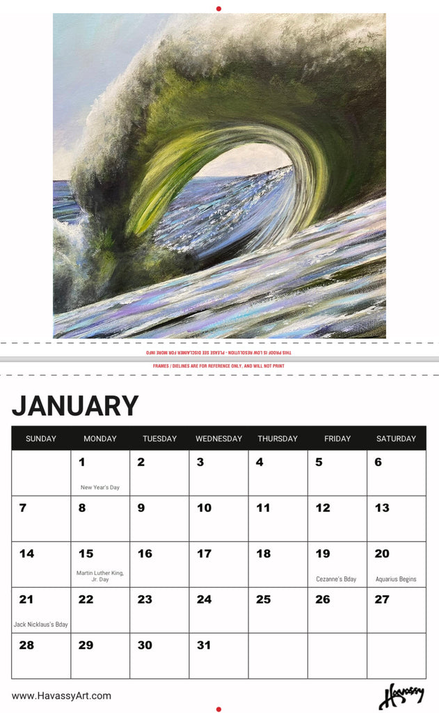 2025 "A SURF ODYSSEY" Surf Art Calendar